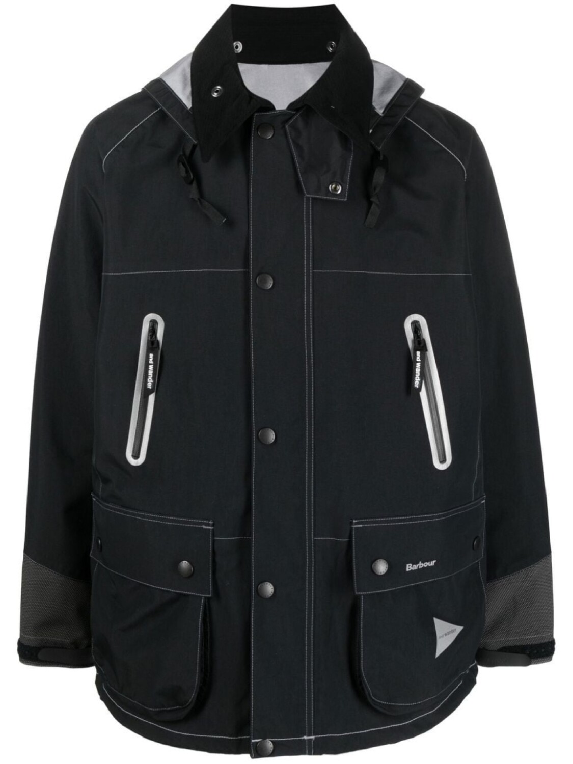 

Barbour куртка с капюшоном и логотипом, черный