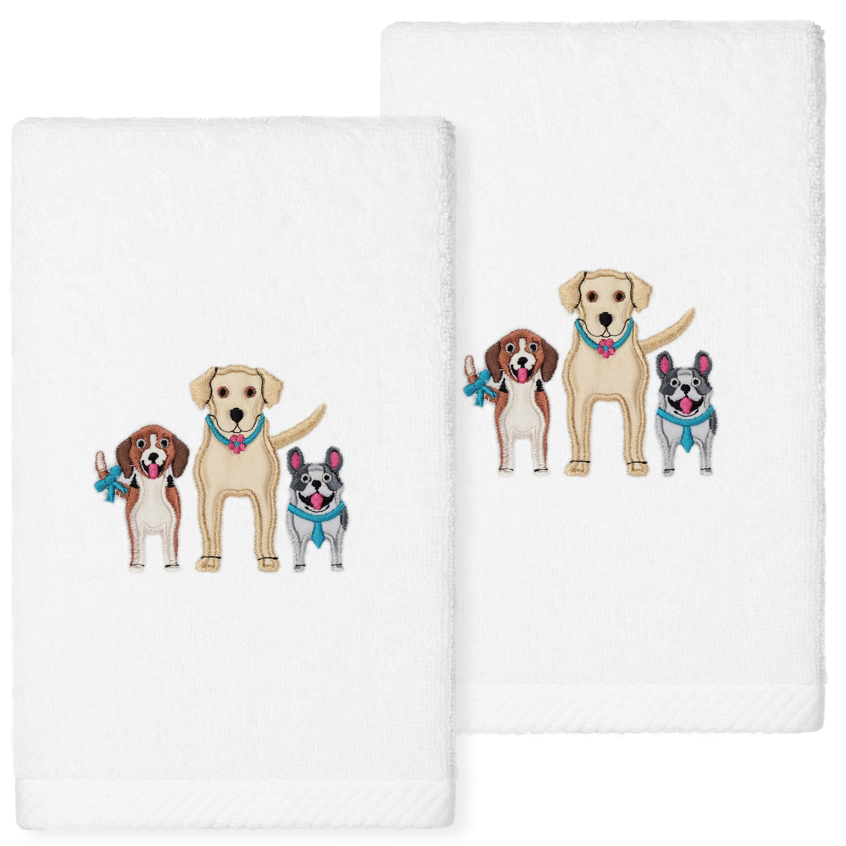 

Полотенца с вышивкой Linum Home Textiles Dogs, белый