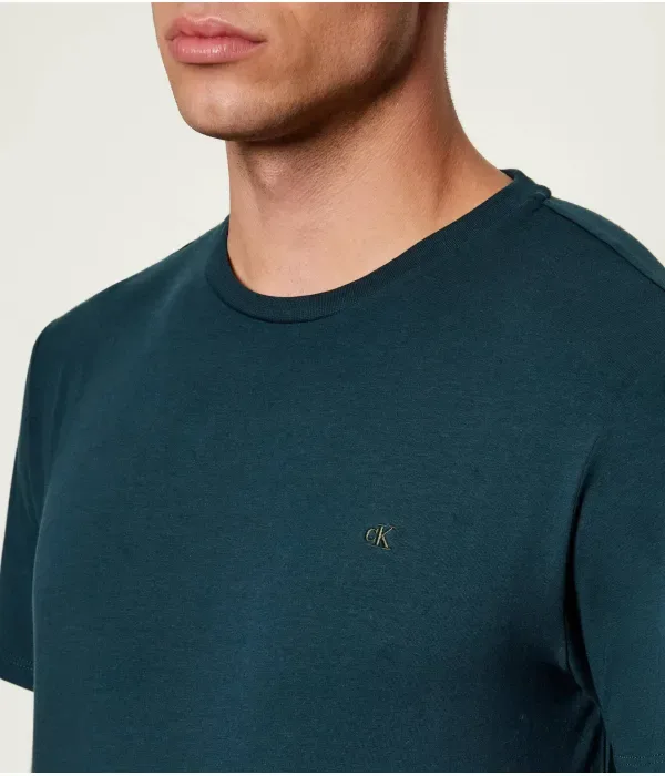 Футболка slim fit Calvin Klein, зеленый — фото 4