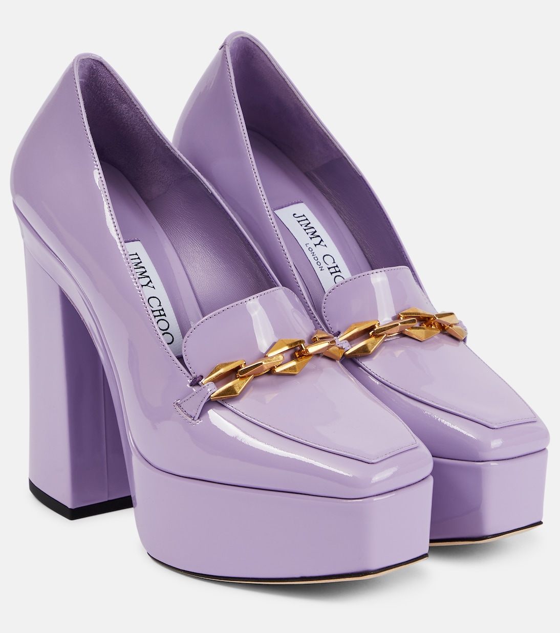 Туфли-лодочки из лакированной кожи с отделкой Diamond Tilda Jimmy Choo, Wisteria