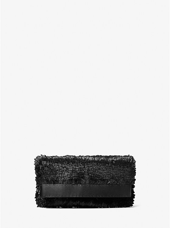 

Сорренто с бахромой ручной работы и кожаным складным клапаном Michael Kors, черный