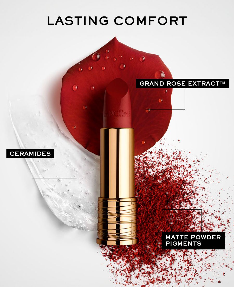 Матовая губная помада L'Absolu Rouge Drama Lancôme, цвет 158 - red is drama — фото 4