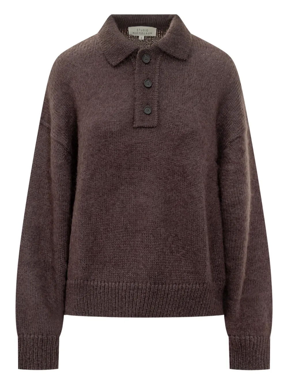 

Рубашка поло Dune на пуговицах Studio Nicholson, коричневый