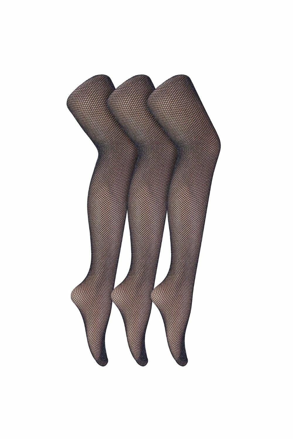 

Набор из 3 пар мягких нейлоновых колготок в сеточку Sock Snob, серебро