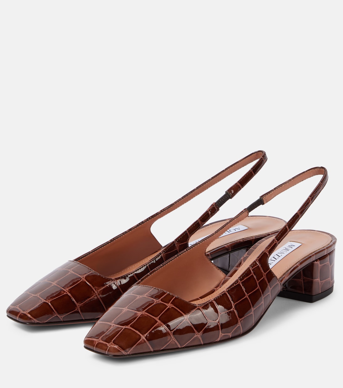 Кожаные туфли-лодочки Ginza 35 с открытой пяткой Aquazzura, Espresso — фото 4