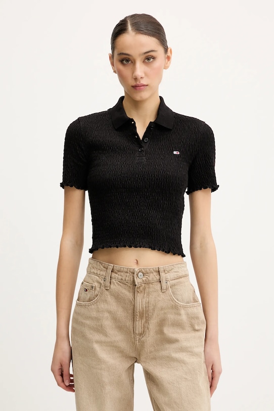 

Поло Tommy Jeans, черный