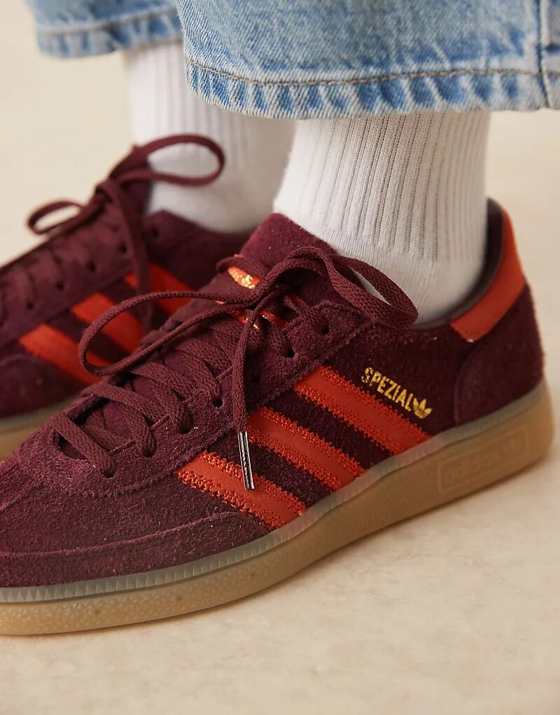 Кроссовки adidas Originals Handball в бордовом/подержанном красном/резиновом цвете — фото 3