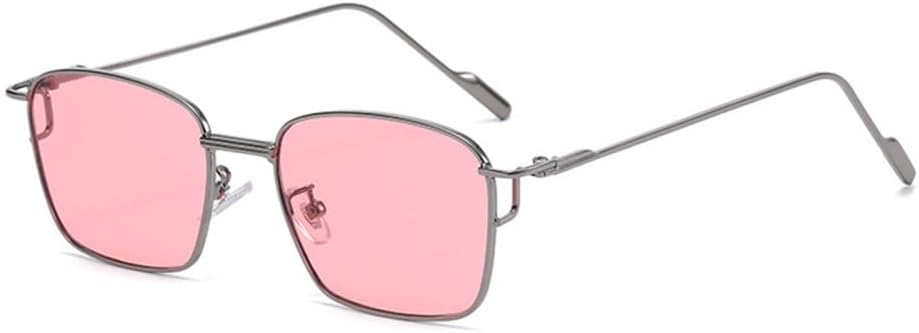 

Солнцезащитные очки без оправы прямоугольной формы 2027 года для мужчин и женщин, модные квадратные очки с защитой от УФ-излучения UV400, винтажные очки MTZJH, Silver Frame Pink