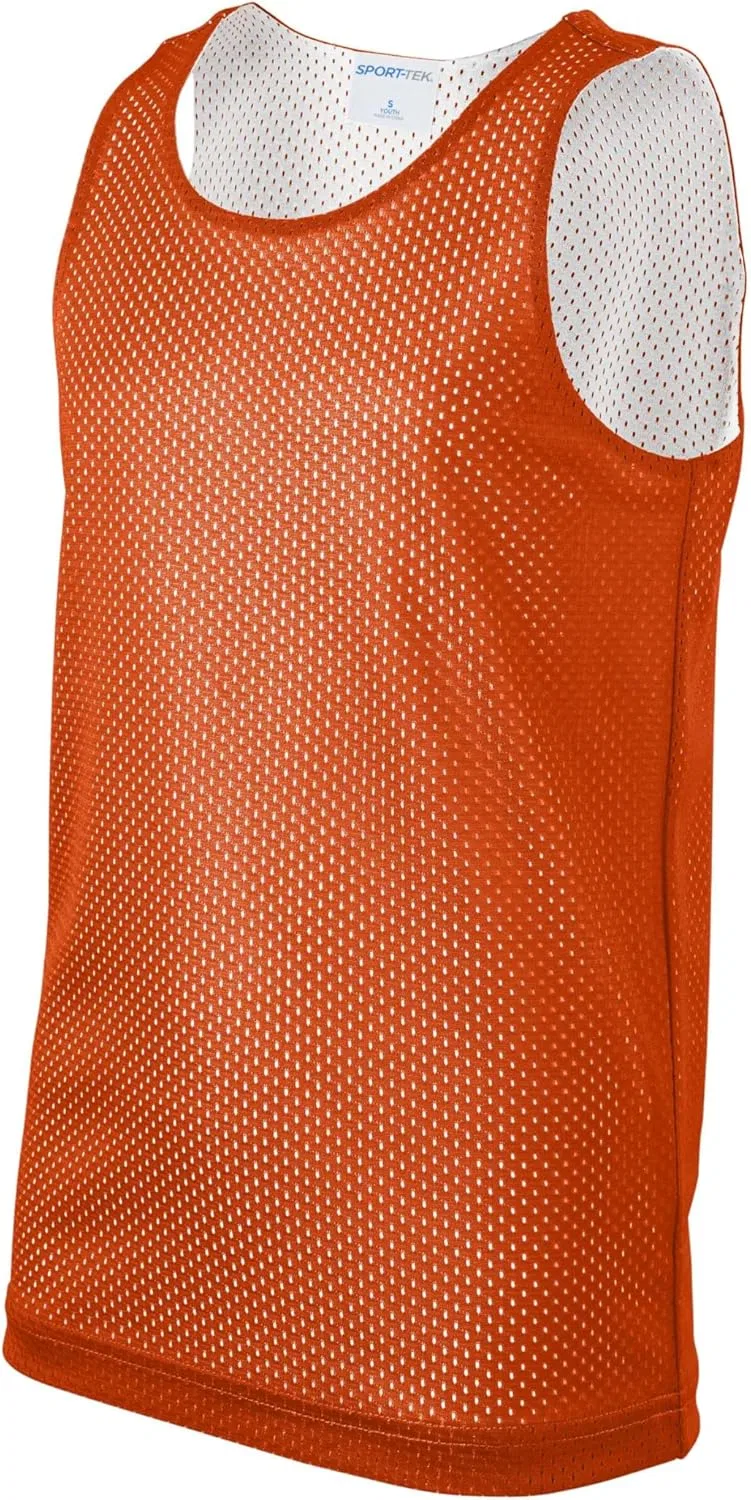 Детский топ SPORT-TEK, дышащий, реверсивный, Deep Orange/White — фото 3
