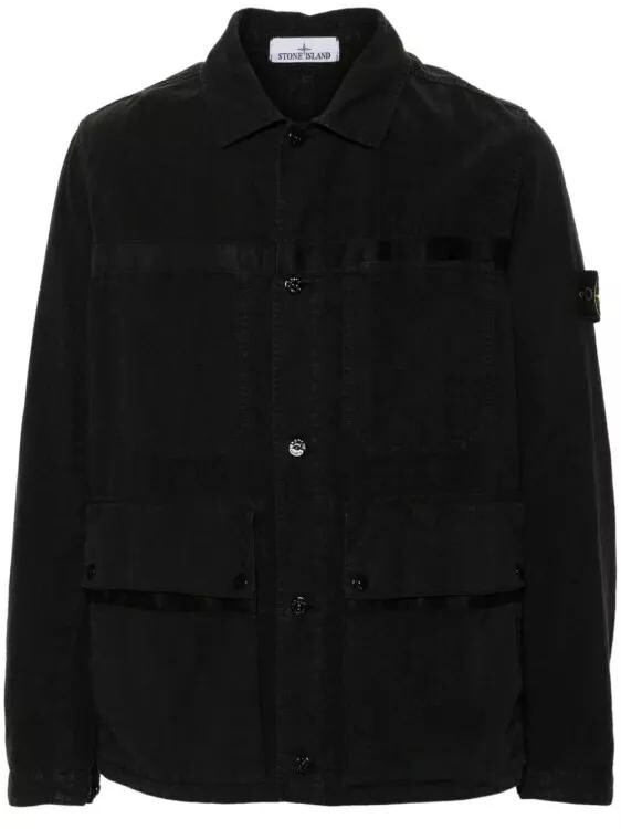 

Куртка рубашка с логотипом compass Stone Island, черный