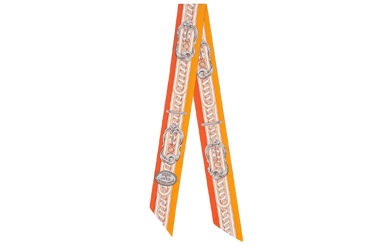

Шелковый шарф Unisex Orange HERMES