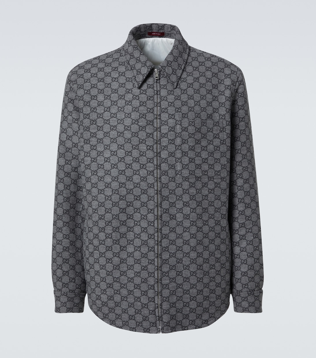 

GG фланелевая рубашка-овершерт Gucci, Grey/Dark Grey