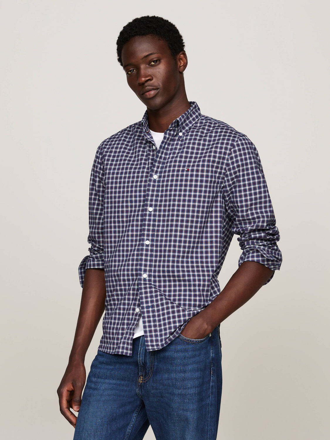 

Рубашка Tommy Hilfiger Regular Fit, темно-синий