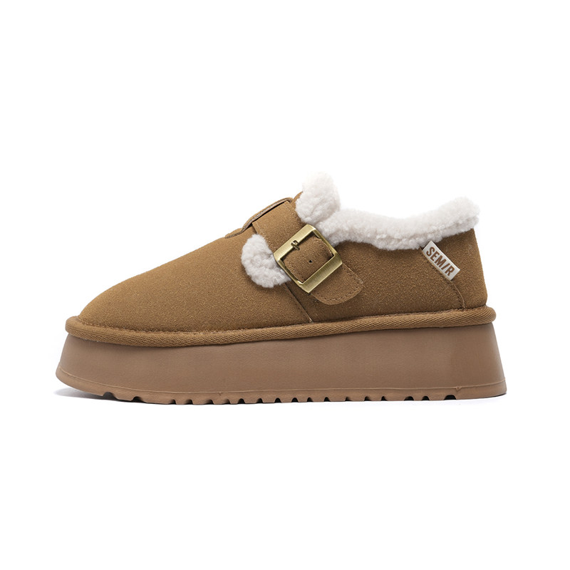 Теплые женские зимние сапоги высотой 7 см SEMIR, Khaki