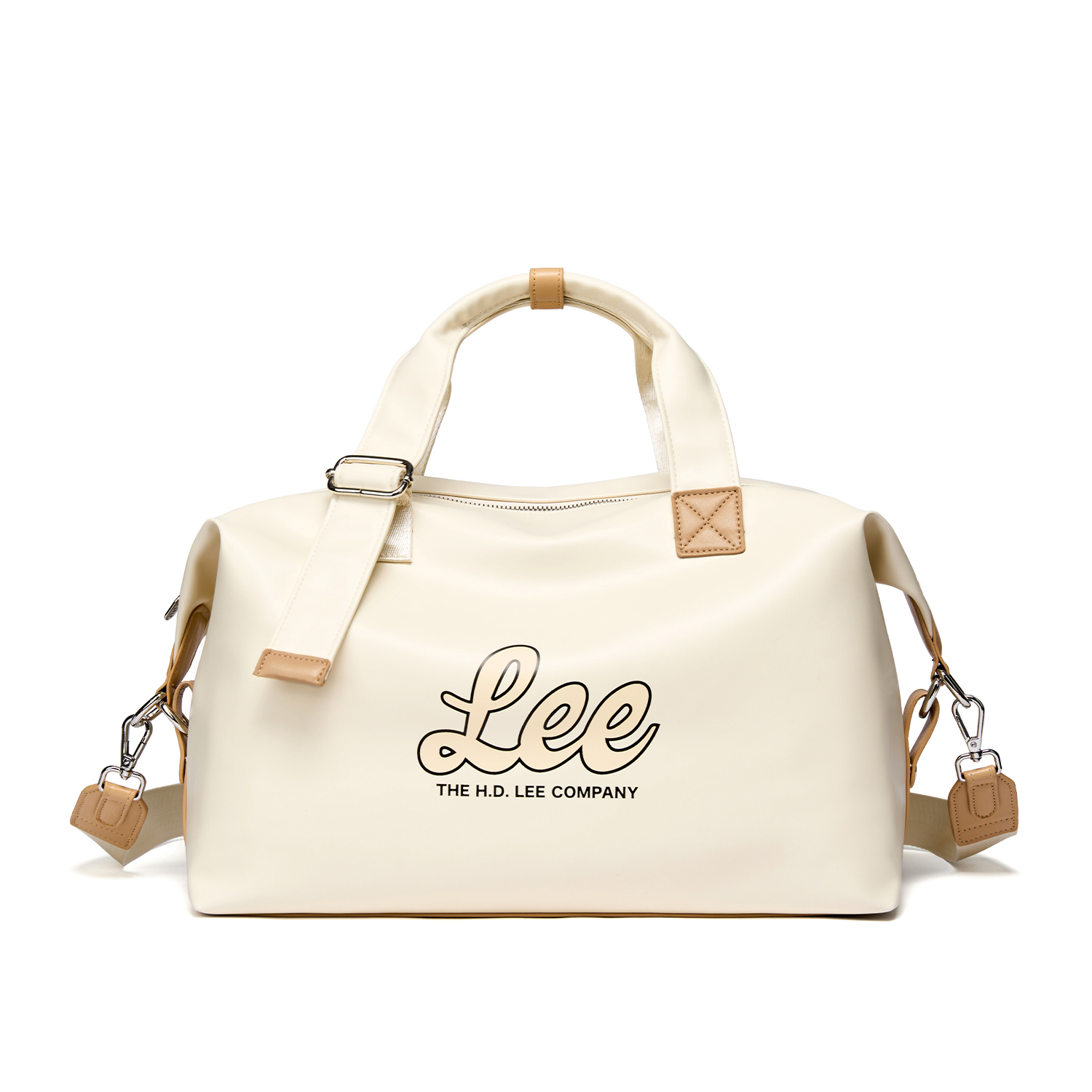 

Lee Дорожная сумка унисекс бежево-бело-коричневая, Beige, White, Brown[Upgraded Logo Print+Luggage Strap]
