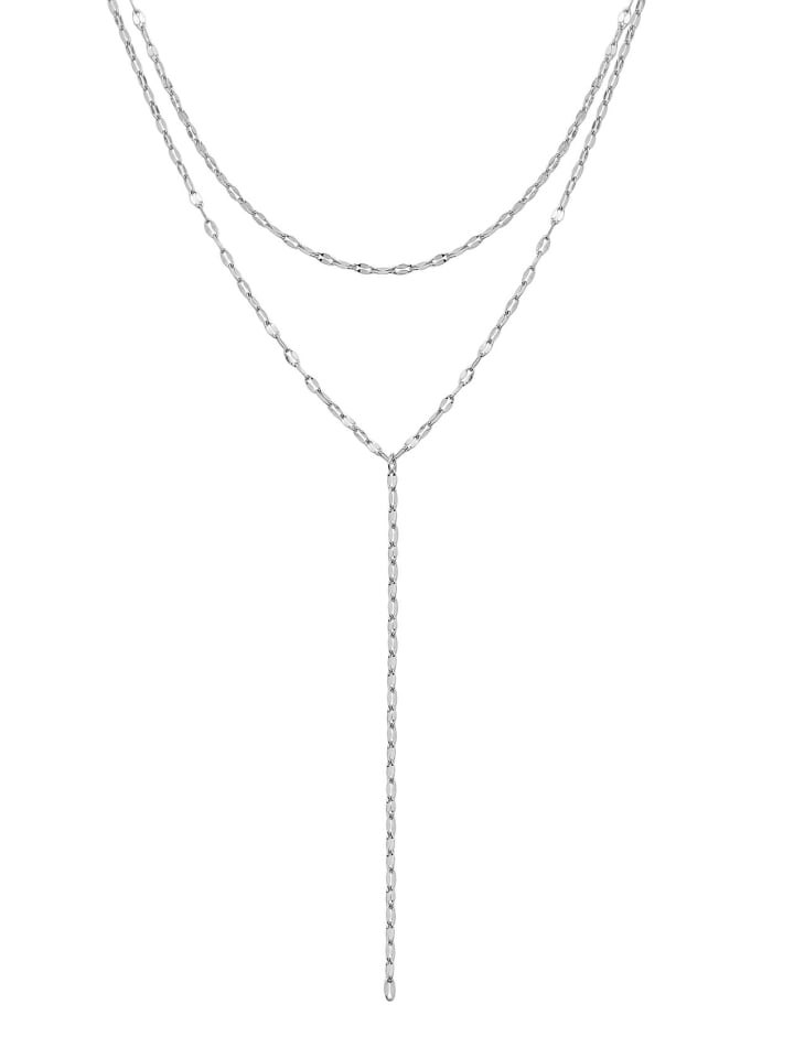 

Hey Happiness Цепочка Y-образная, двойной ряд, нержавеющая сталь, серебро