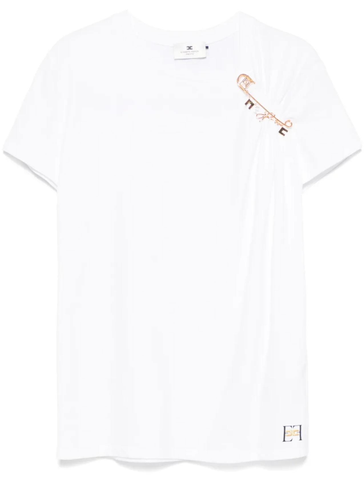 

Elisabetta Franchi футболка из джерси с брошью, белый