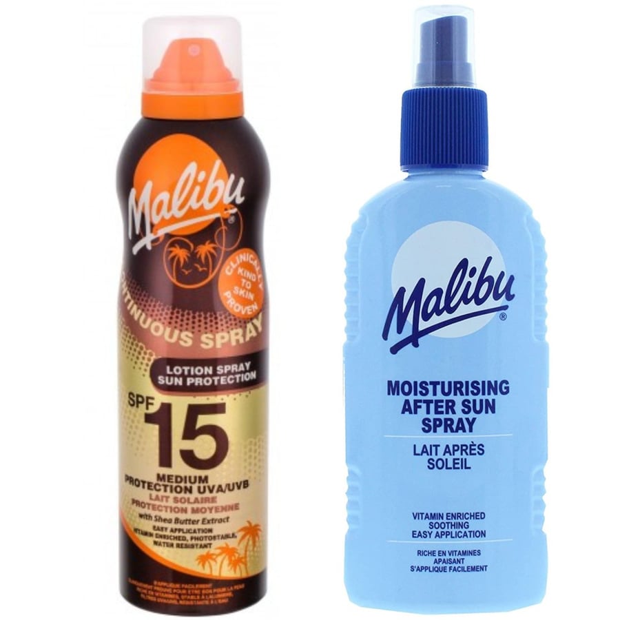 

Защитный бальзам Malibu SPF15 175 мл + Бальзам-спрей после загара 200 мл
