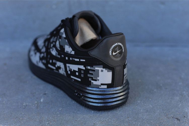Кроссовки Nike Lunar Force 1 Digi NRG 'Camo Black', черный — фото 3