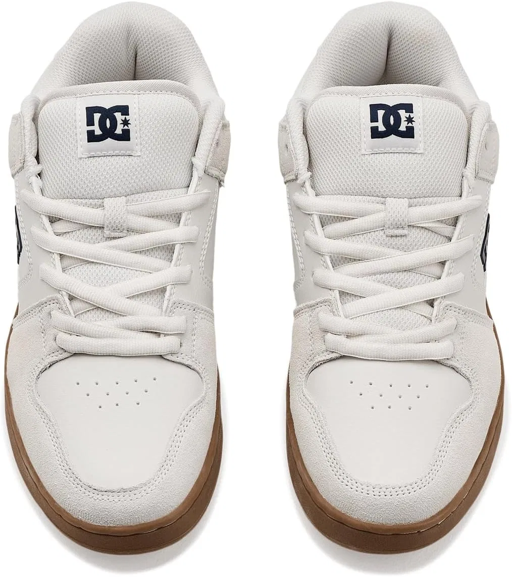 Кроссовки для скейтбординга DC Manteca, Leather nubuck suede or mesh upper, White/Navy/Gum — фото 2