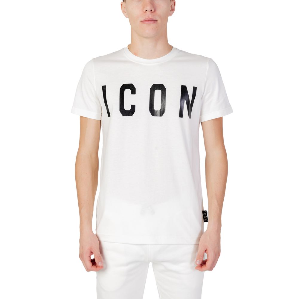 

Футболка из хлопка кремового цвета Icon