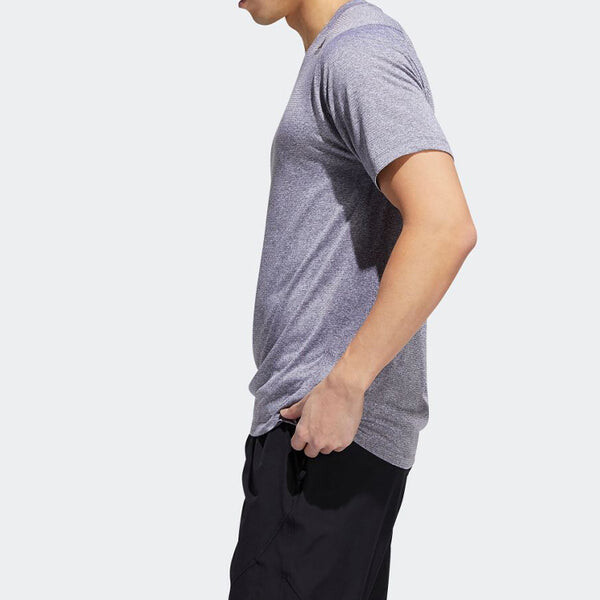 Футболка sports round neck short sleeve white purple Adidas, белый — фото 2