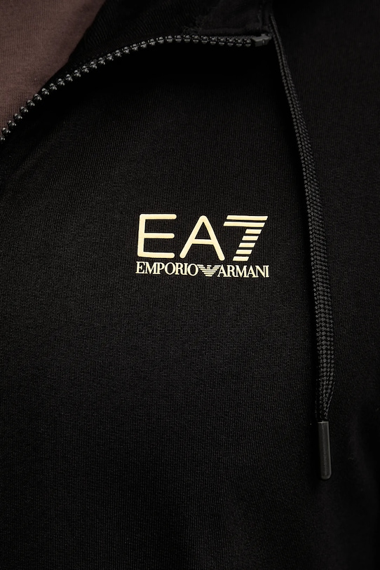 

Хлопковая толстовка EA7 Emporio Armani, черный