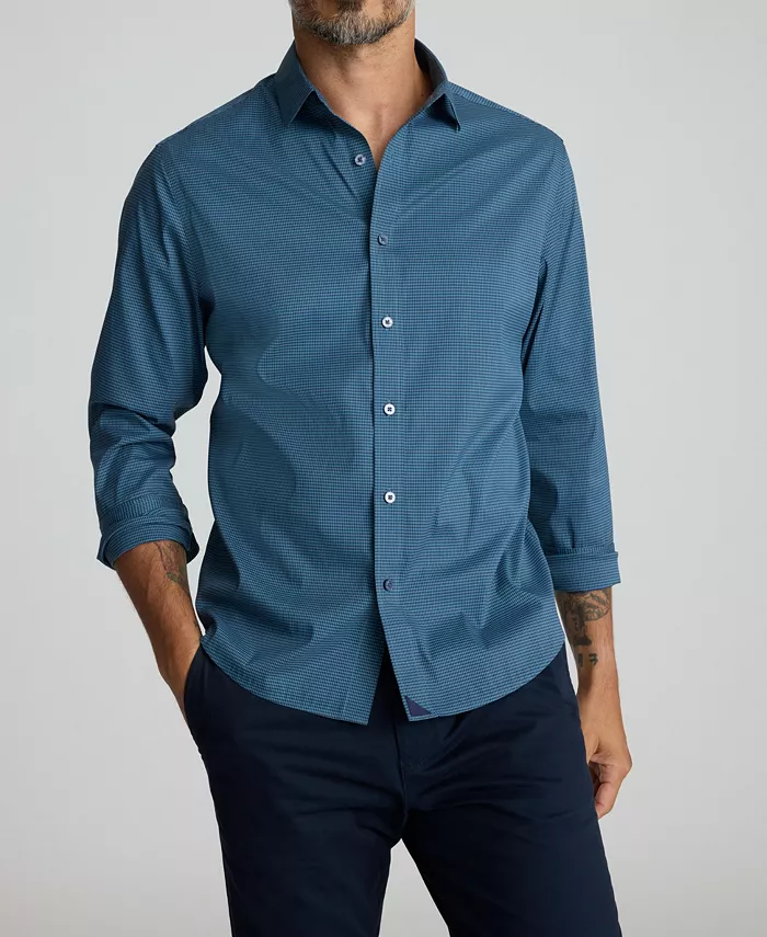 

Мужская рубашка Kleinwood Slim Fit без складок на пуговицах Untuckit, синий