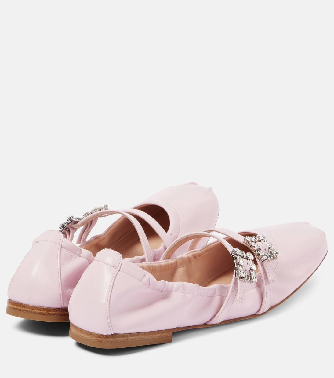Туфли Мэри Джейн из кожи, украшенные кристаллами Roger Vivier, цвет teen pink — фото 3