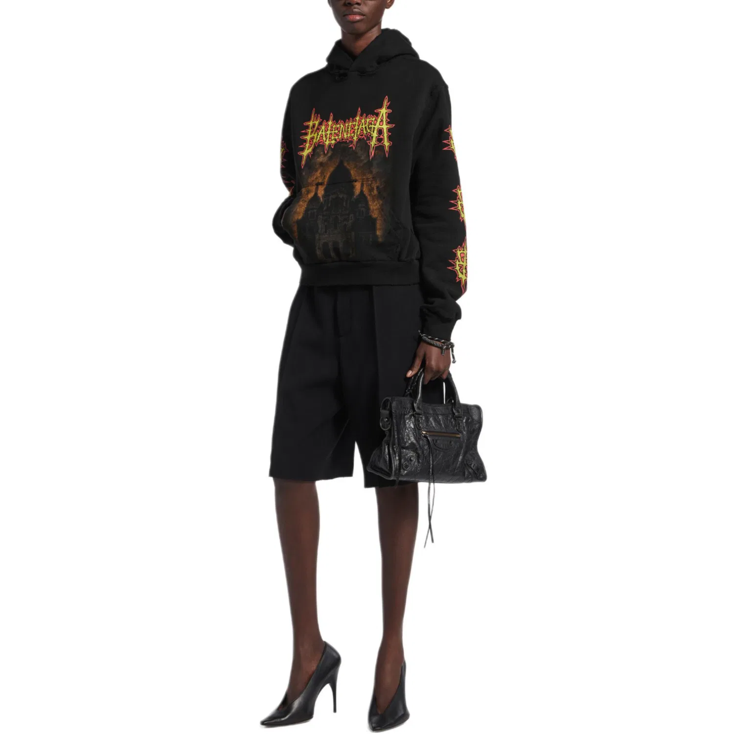 Худи medium fit с принтом Balenciaga, Black — фото 3