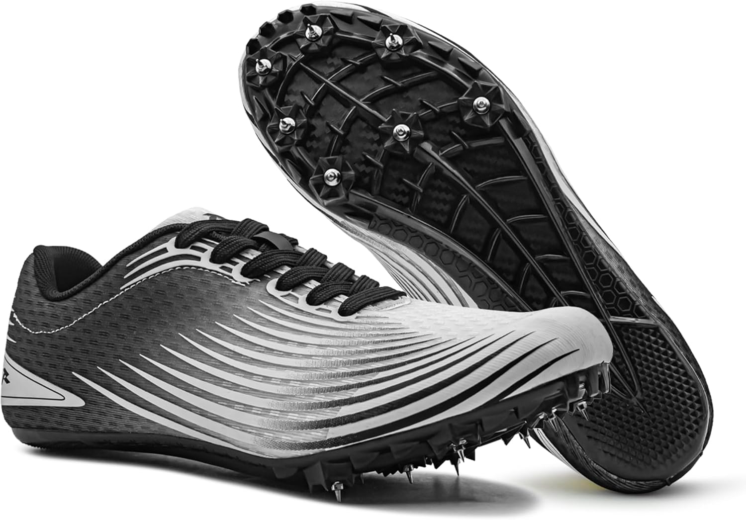 

Легкоатлетические кроссовки для мужчин, женщин и детей - Профессиональные беговые шиповки для спринта, соревнований и тренировок - 7 шипов дополнительные шипы и ключ (мужской размер США) Runic, белый/черный