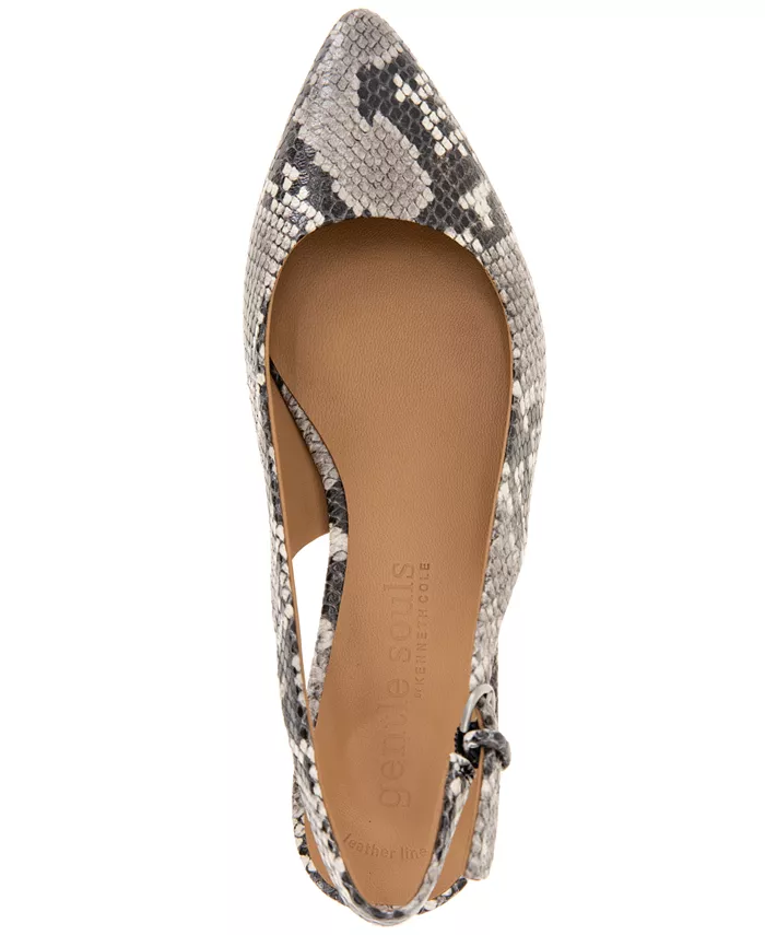 Женские туфли Georgia Slingback на блочном каблуке Gentle Souls, черный — фото 4