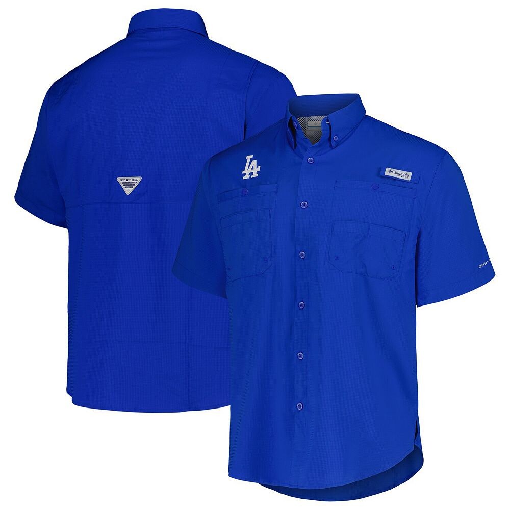 

Мужская рубашка на пуговицах Columbia Royal Los Angeles Dodgers Tamiami Omni-Shade, цвет Lad Blue