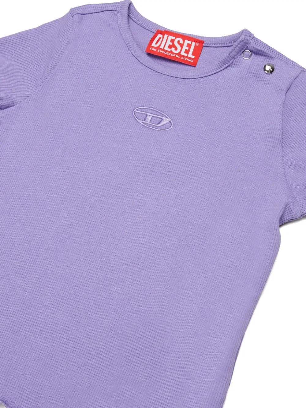 Комплект из футболки и шорт с оборками Diesel Kids, фиолетовый — фото 3
