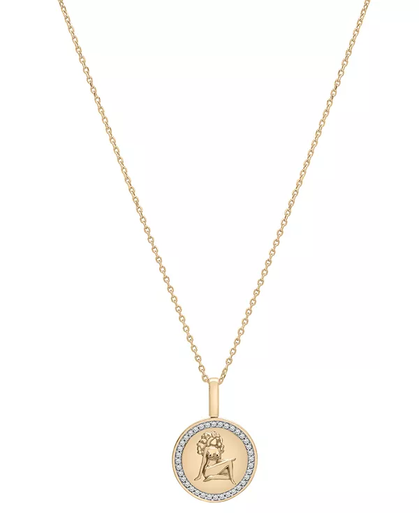 

Ожерелье с подвеской в виде двустороннего бриллианта со знаком зодиака (1/10 карата) из вермеля, эксклюзивно в Macy's Audrey By Aurate, leo