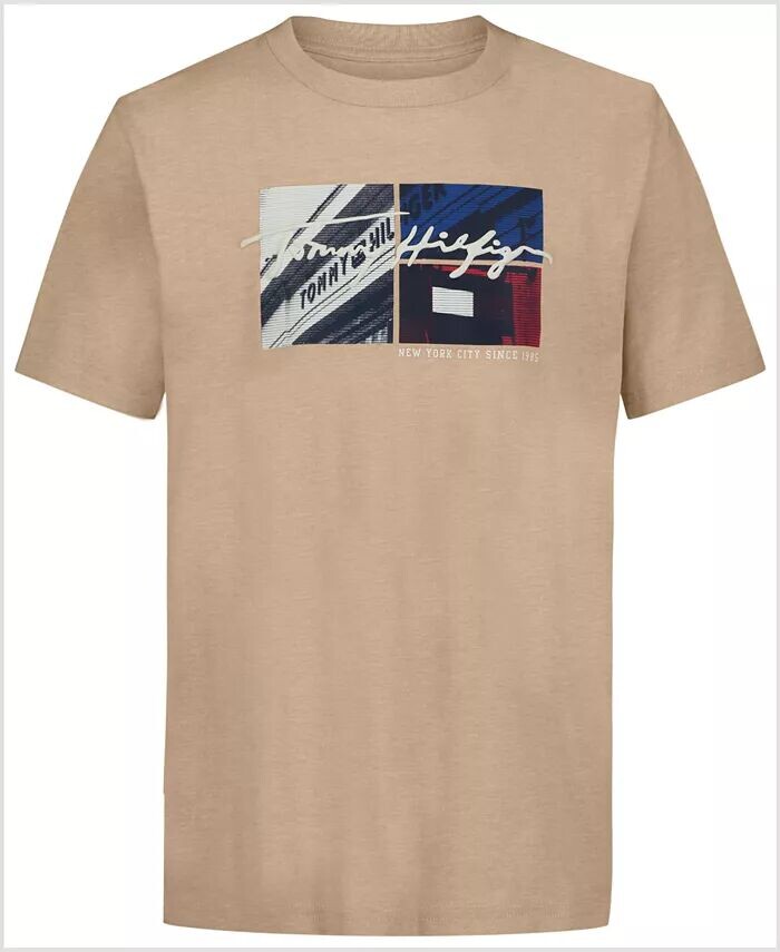 

Футболка с короткими рукавами и рисунком Little Boys TH Street Tommy Hilfiger, коричневый