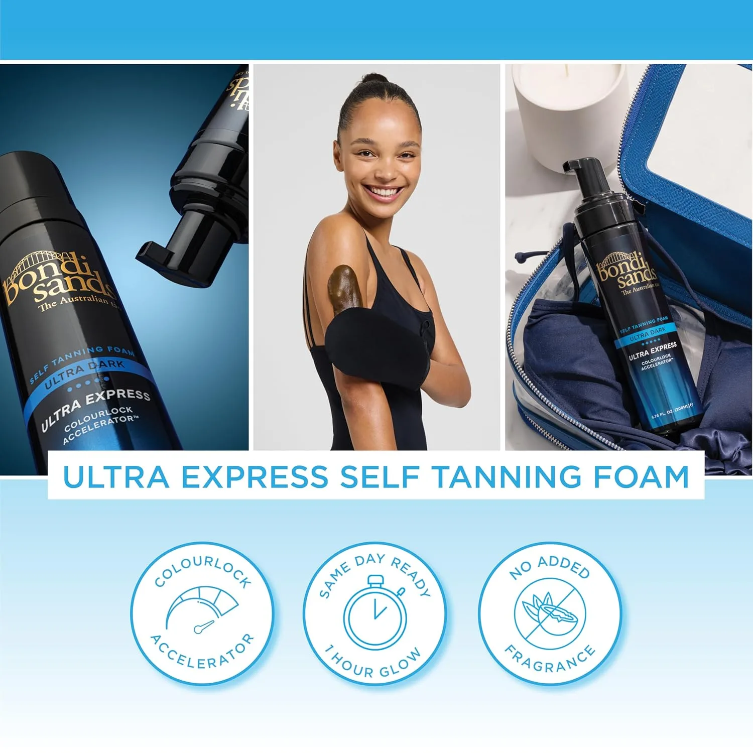 Пенка для автозагара Bondi Sands Express, легкая, без отдушек, для ровного загара без разводов, 6,76 жидких унций. 200 мл (1 шт.) — фото 4