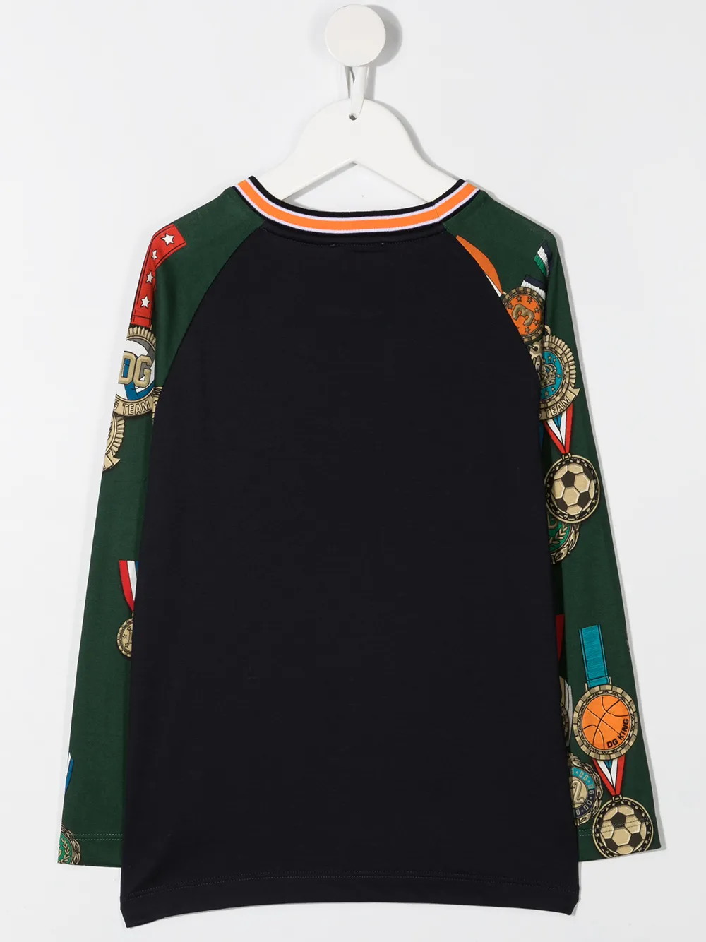 Футболка с длинными рукавами и нашивкой-логотипом Dolce & Gabbana Kids, синий — фото 2