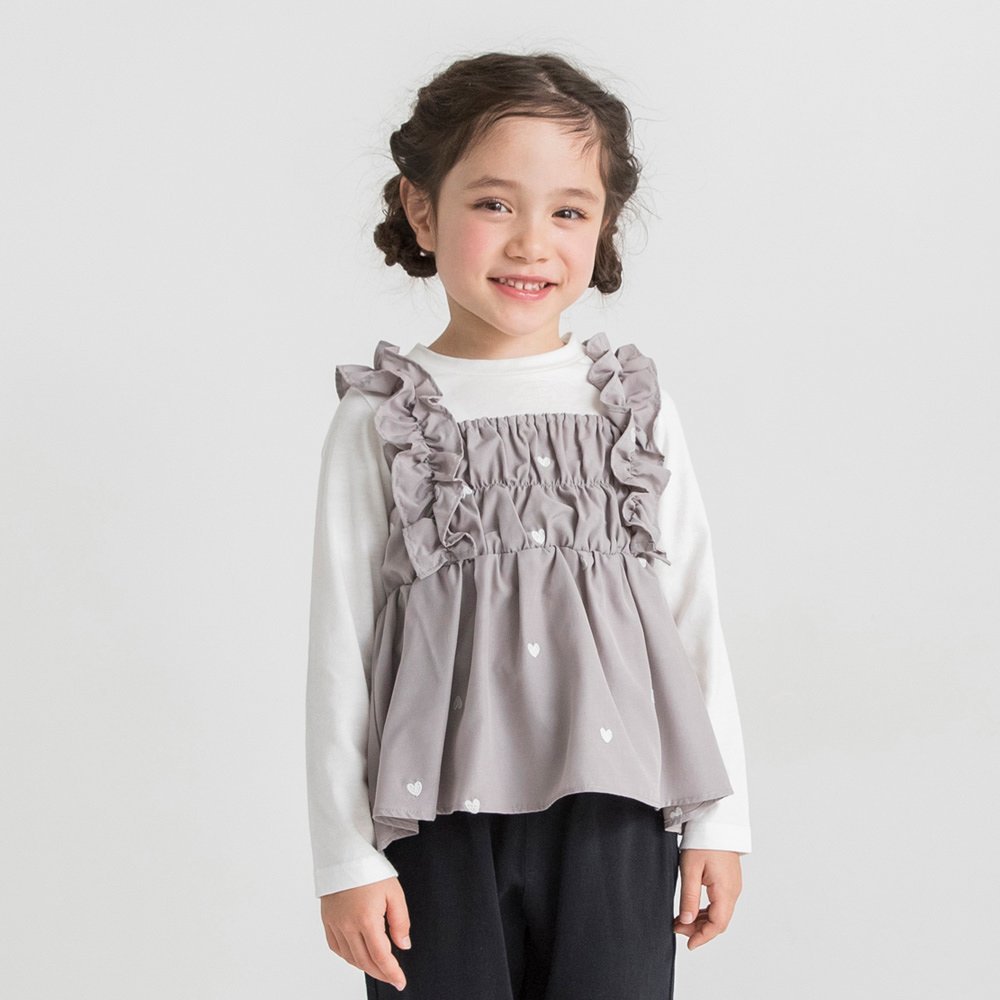 Туника для шорт с вышивкой в виде сердечек Branshes, gray