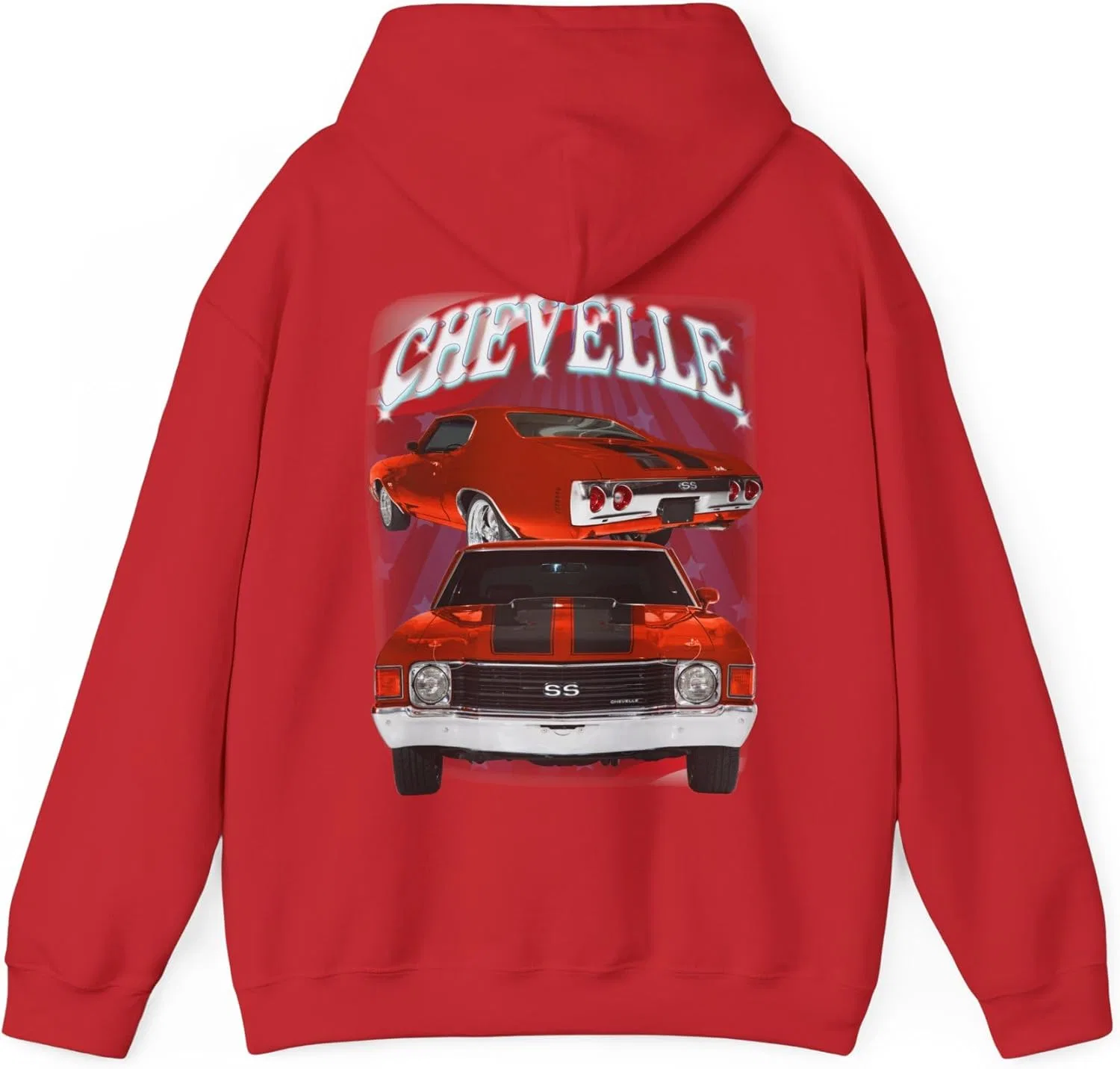 Толстовка Orange 1972 Chevelle в подарок автолюбителю, классика, хот-род GENERIC, красный — фото 2