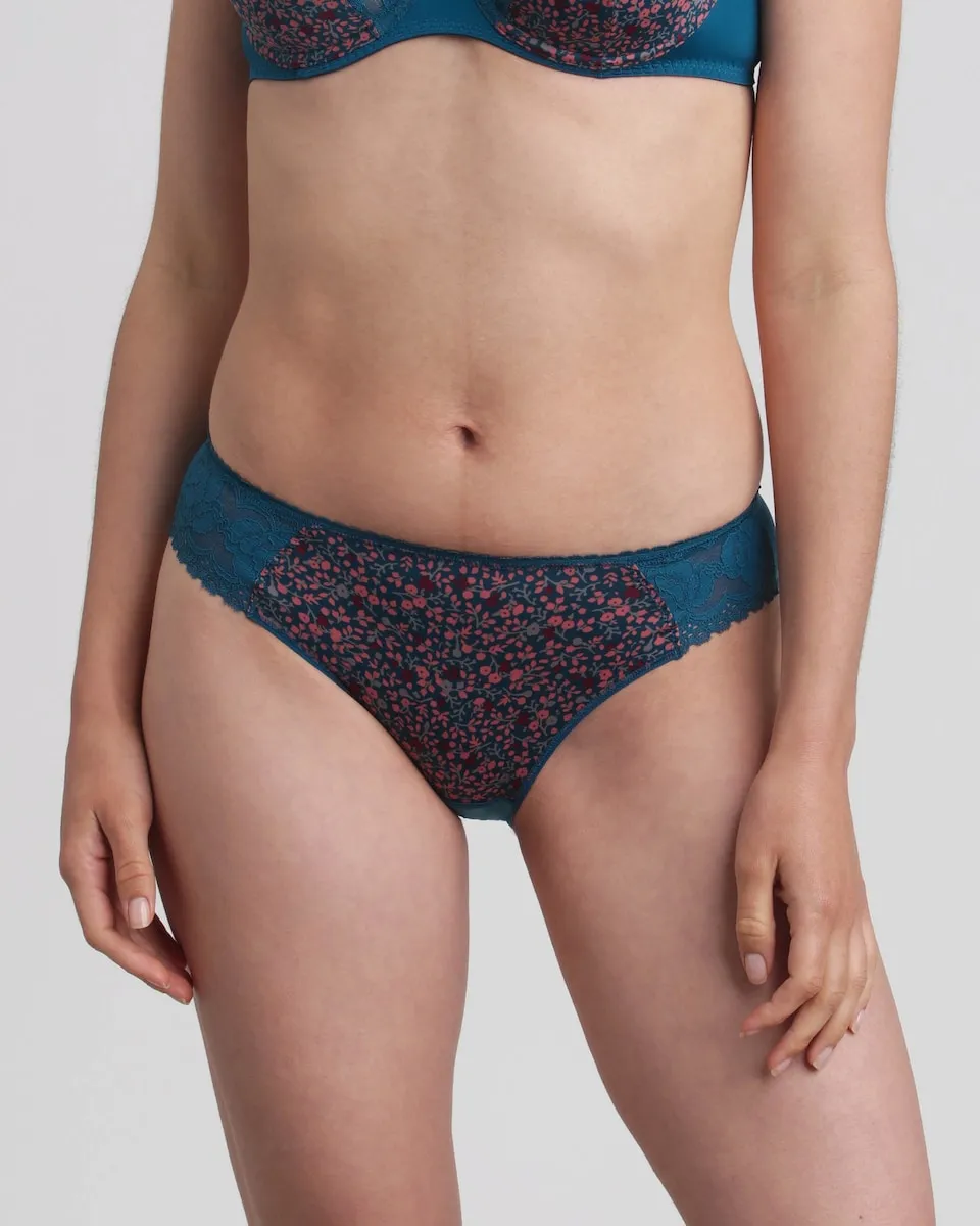 

Классические трусы с кружевом с цветочным узором спереди Playtex, темно-зеленый