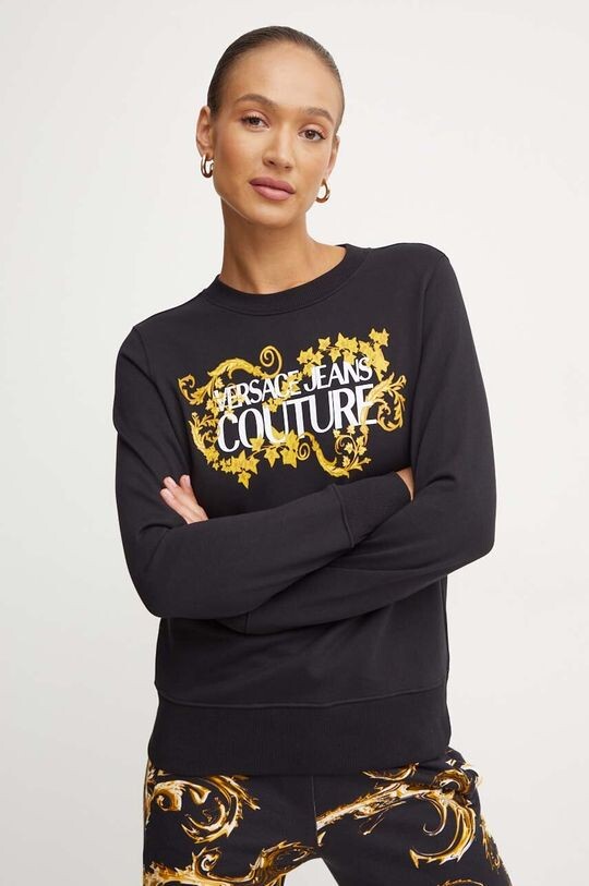 

Хлопковая толстовка Versace Jeans Couture, черный
