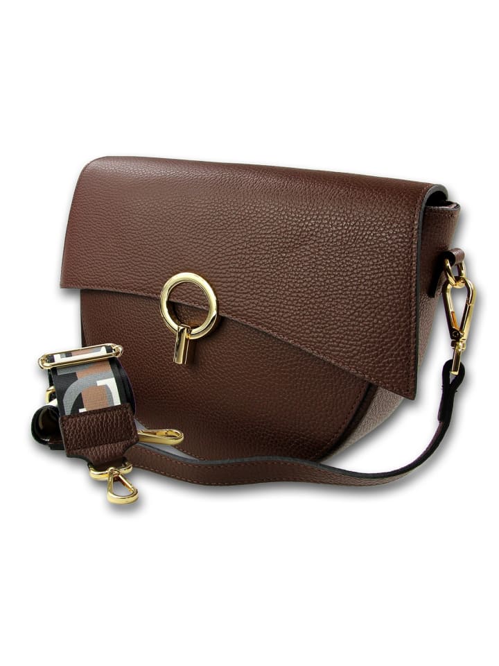 

Кожаная сумка через плечо, городская сумка Toscanto, темно-коричневая, около 30 см Toscanto