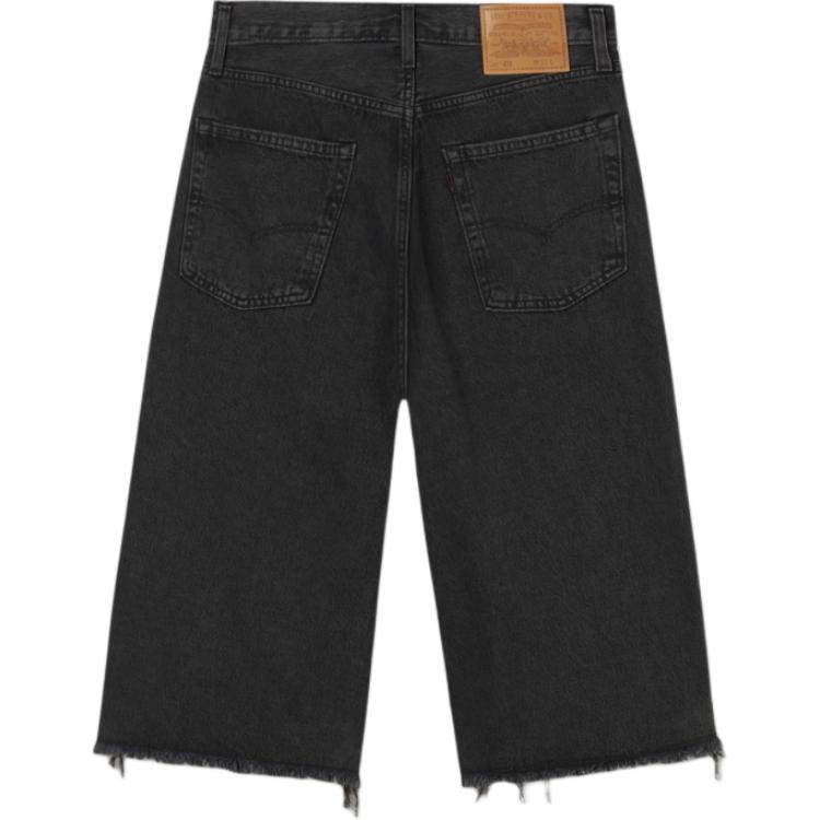 Джинсы Levi's 478 Baggy Capri Frayed hem Denim Shorts Levis, черный — фото 2
