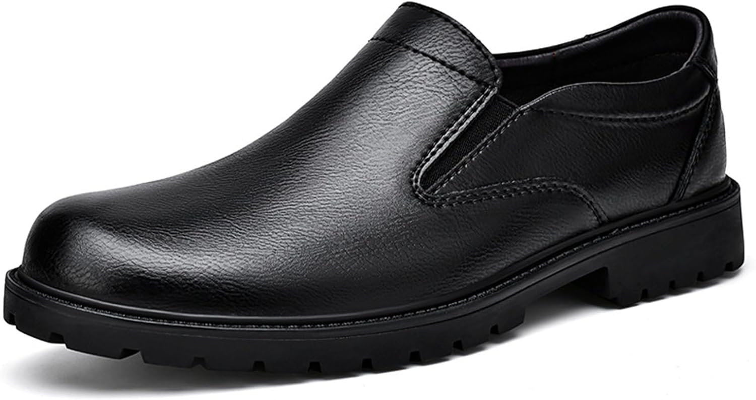 

Мужские лоферы XOEKD из кожи коровы с круглым носком на платформе, для формальной носки. Ретро-стиль, подошва Lug, нескользящие, с эластичной отделкой, низкий каблук. Деловые кожаные туфли, подходят для офиса, свадьбы и повседневного отдыха, чер...