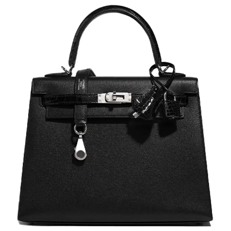 

Кожаная сумка Kelly Touch Madame с кожей нильского крокодила женская черная HERMES