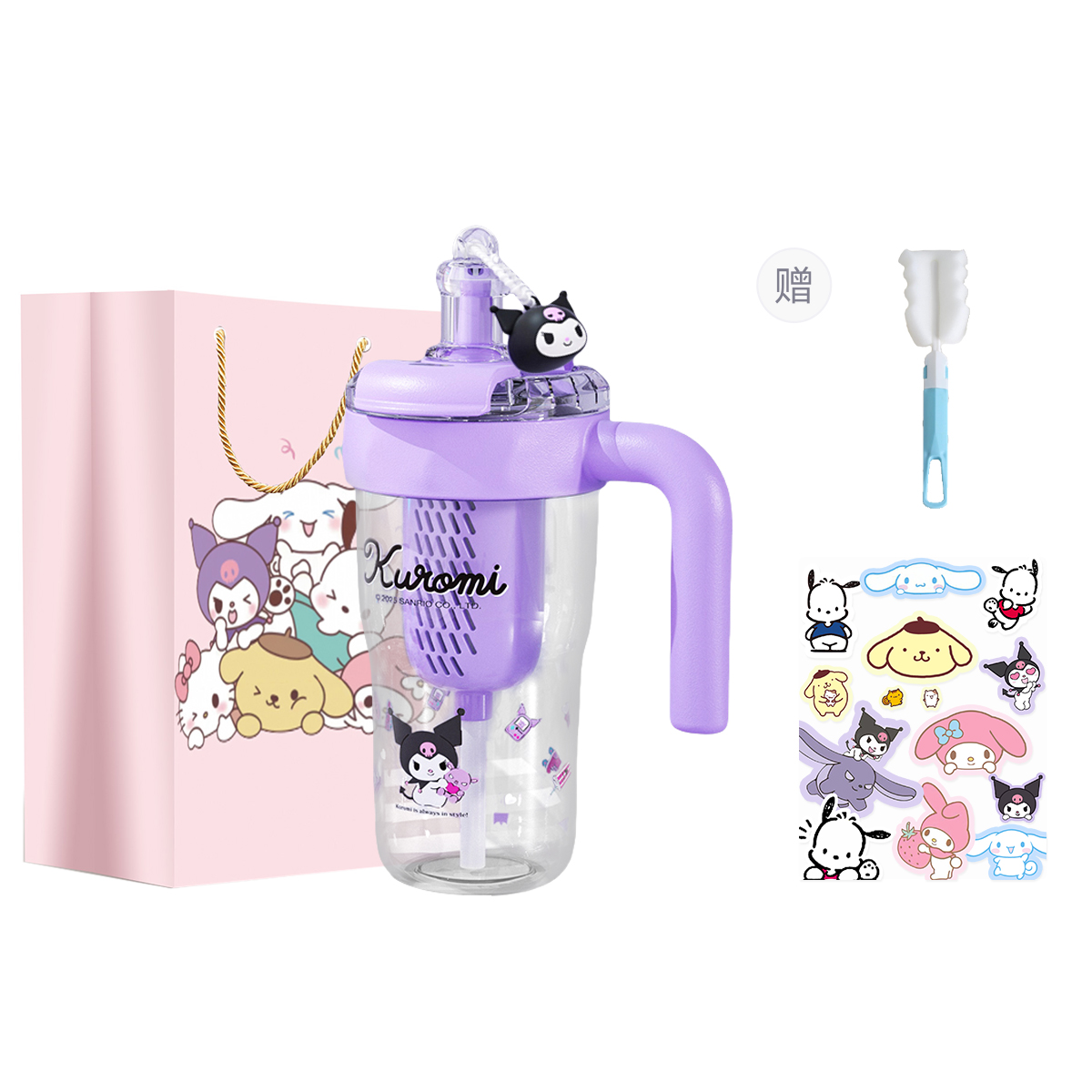 

Пластиковая бутылка для воды Hello Kitty, коллаборация, коллекция My Melody, коллекция Cinnamoroll, 850 мл Sanrio, Kuromi