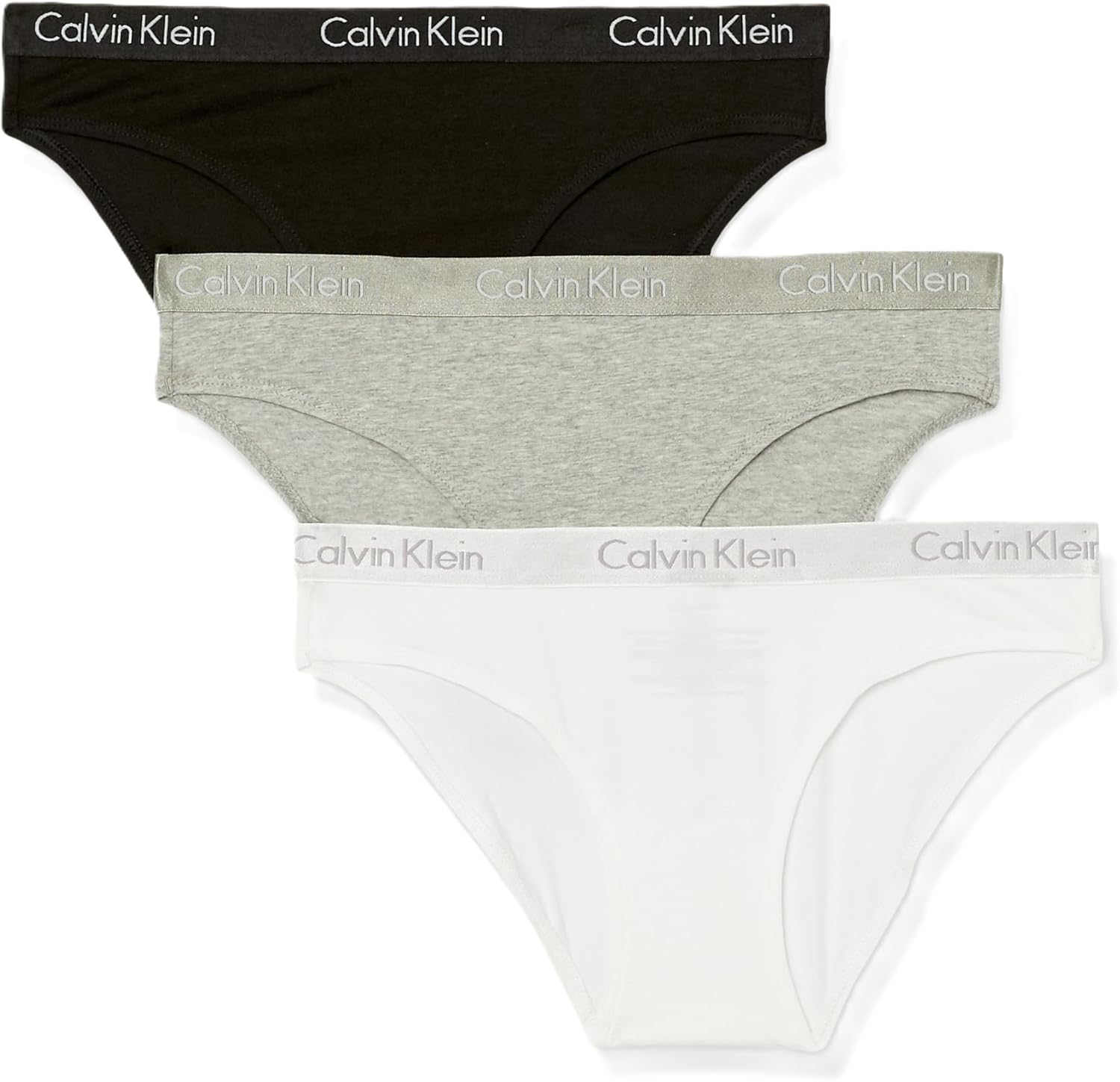 

Женские трусики-бикини Calvin Klein Motive Cotton Multipack, 3 шт., Black/Classic White/Grey Heather