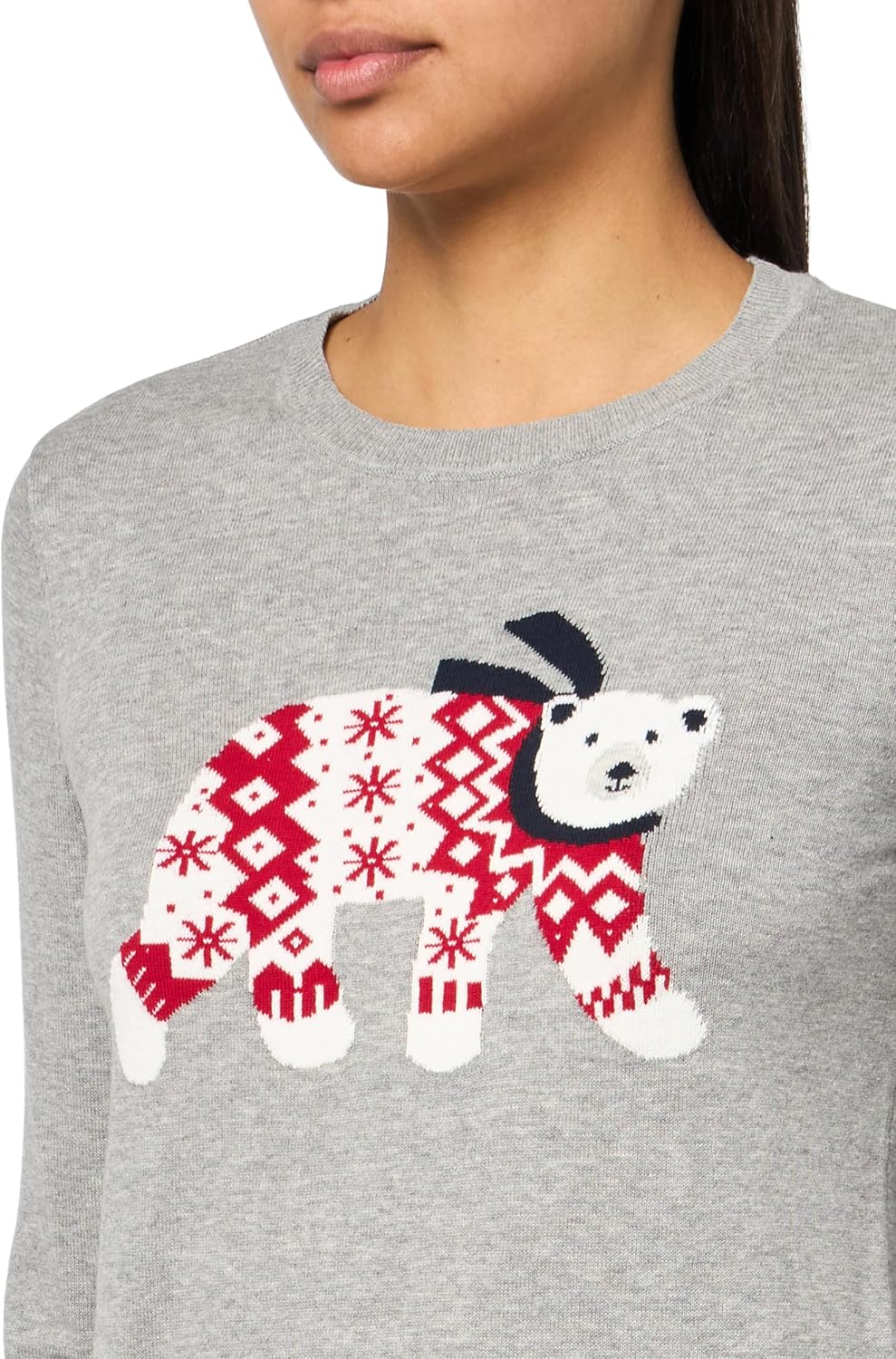 Женский повседневный свитер с круглым вырезом от Tommy Hilfiger, Medium Heather Grey — фото 3