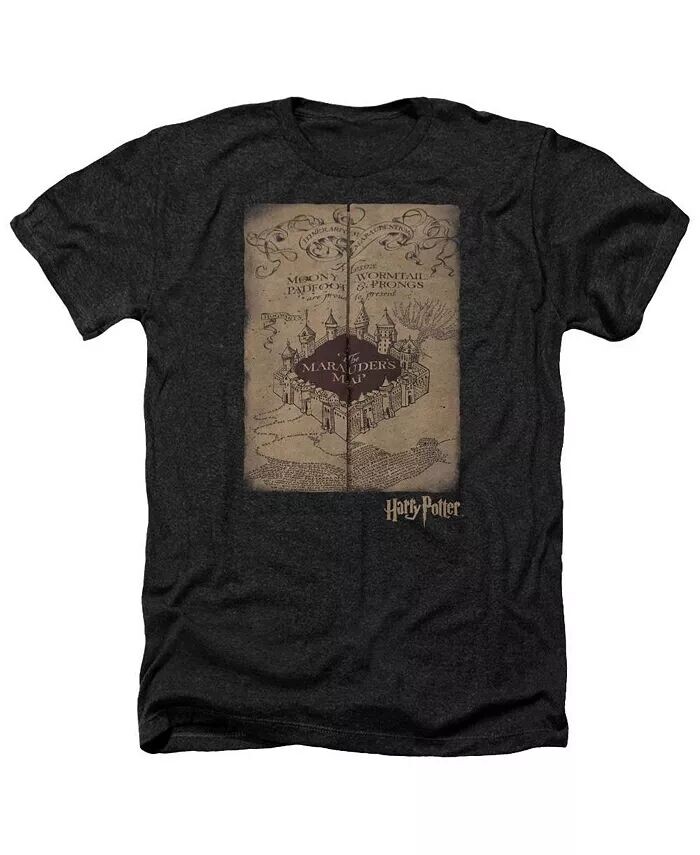 

Мужская футболка/футболка Marauders Map Adult Heather Harry Potter, черный